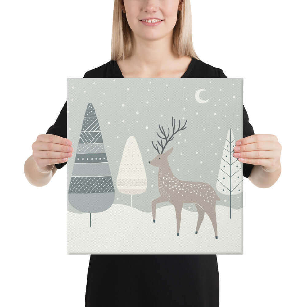 Wondershire, Reindeer in the Woods Canvas Print, Canvas,canvas print,Childrens Room,Christmas art,Kids Decor,Kids room Christmas,Nursery Art,Nursery Christmas,Nursery Decor,Reindeer Christmas Decor