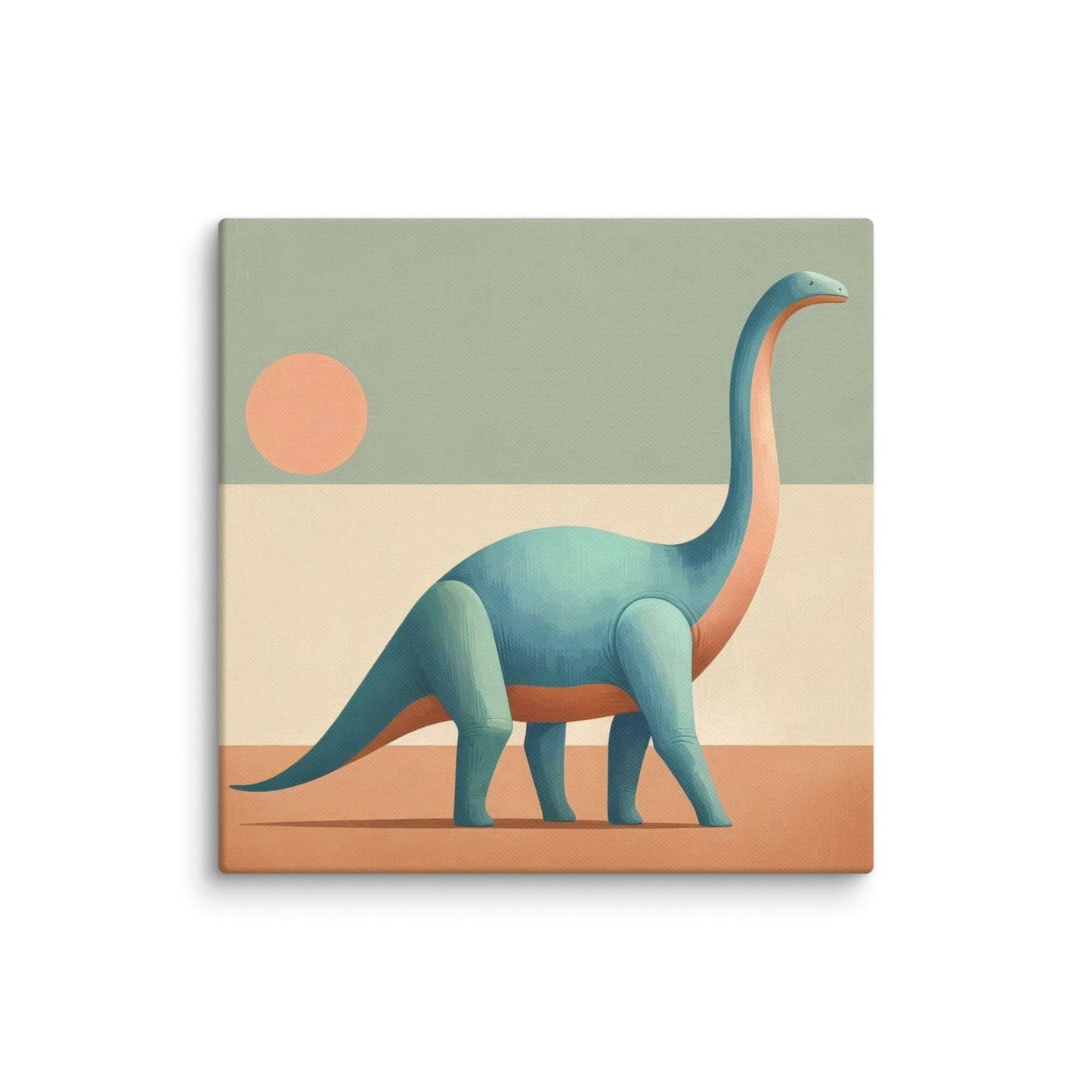 Wondershire, Brachiosaurus Canvas Print – Blush Horizon, abstract dinosaur,baby boy room,baby girl room,baby shower gift,brachiosaurus,brachiosaurus art,Canvas,cartoon dinosaur,colorful wall art,cute dinosaur,dino art,dinosaur,dinosaur canvas,dinosaur dec