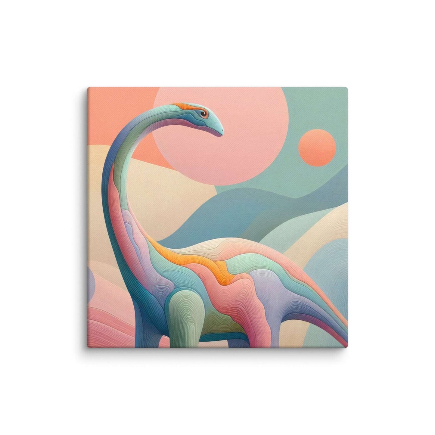Wondershire, Brachiosaurus Canvas Print – Sweet Wanderer, abstract dinosaur,baby boy room,baby girl room,baby shower gift,brachiosaurus,brachiosaurus art,Canvas,cartoon dinosaur,colorful wall art,cute dinosaur,dino art,dinosaur,dinosaur canvas,dinosaur de