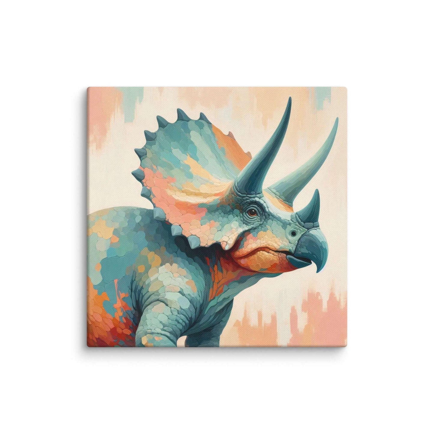 Wondershire, Triceratops Canvas Print – Pastel Thunder, ancient creature wall art,animal wall print,Canvas,colorful dinosaur art,cute dinosaur print,dinosaur artwork,dinosaur canvas print,dinosaur canvas wall art,dinosaur home decor,dinosaur nursery art,d