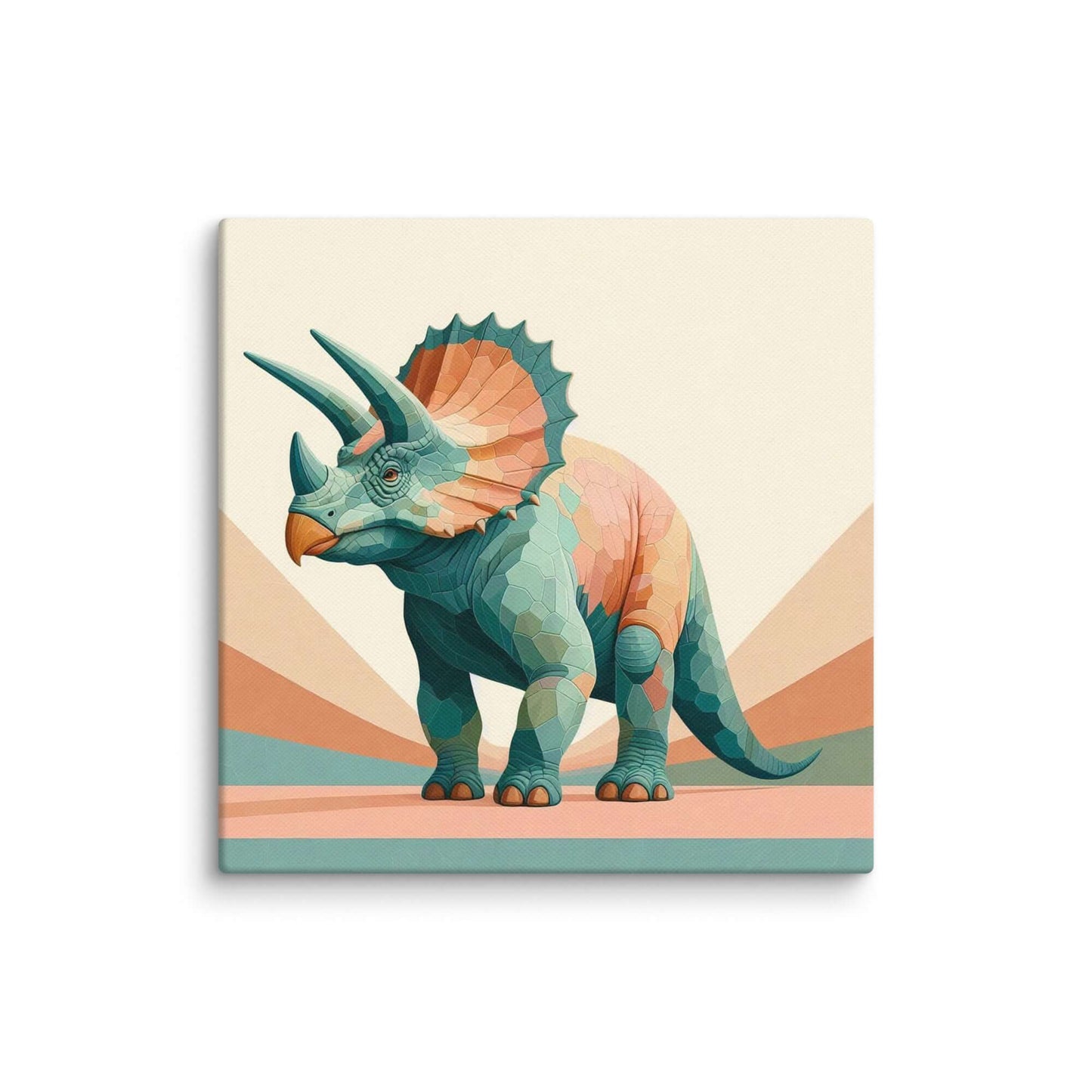 Wondershire, Triceratops Canvas Print – The Quiet Titan, ancient creature wall art,animal wall print,Canvas,colorful dinosaur art,cute dinosaur print,dinosaur artwork,dinosaur canvas print,dinosaur canvas wall art,dinosaur home decor,dinosaur nursery art,