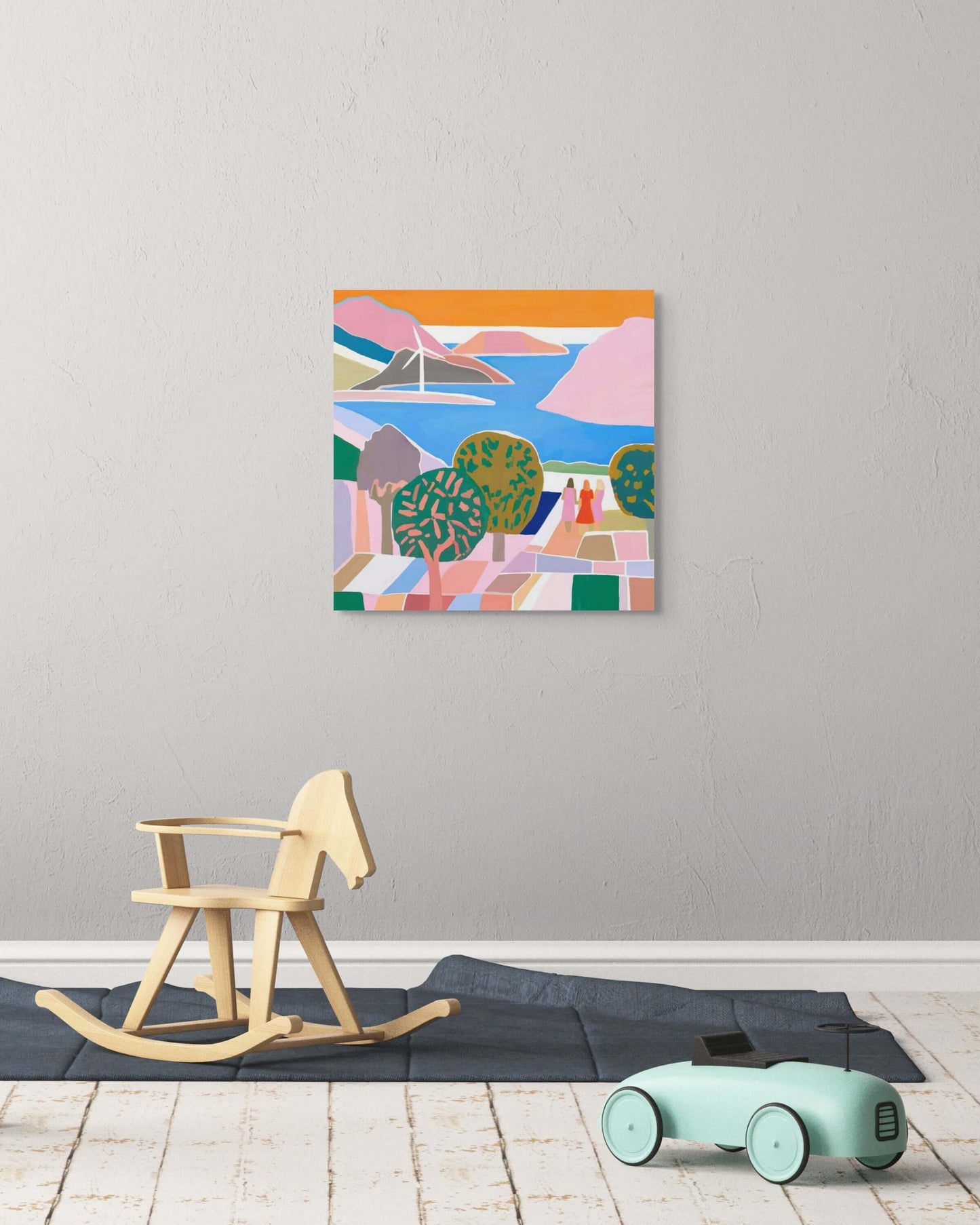 Wondershire, Wind Turbine Canvas Print, Canvas,Childrens Room,Coastal Wind Farm,Green Energy Decor,Kids Decor,Nature Art,Nursery Art,Nursery Decor,Renewable Energy Art,Sustainable Living,Wind Power Art,Wind Turbine Art