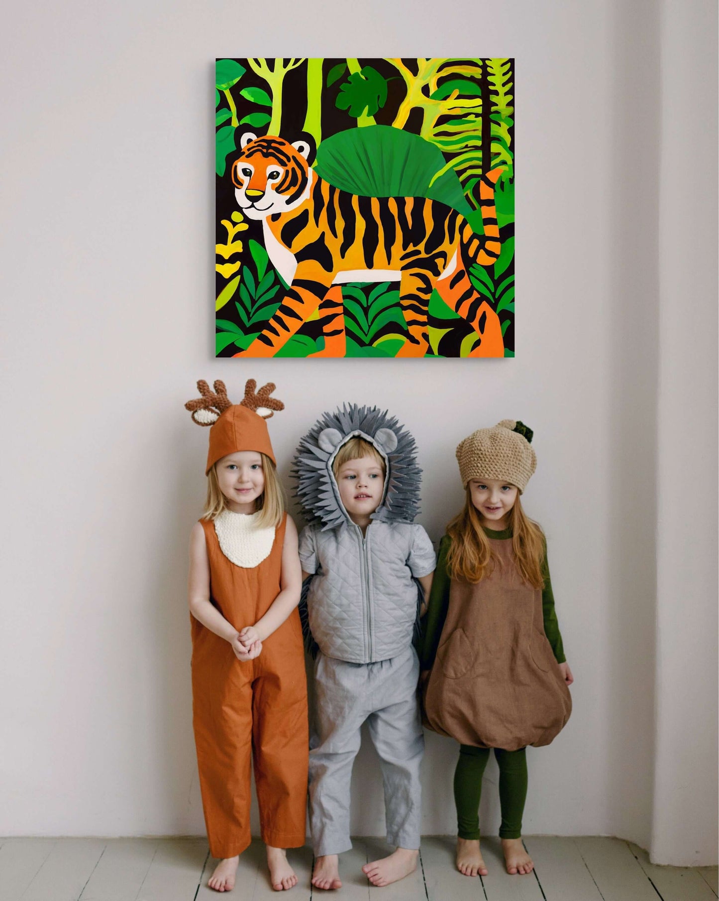 Wondershire, Tiger in the Jungle Canvas Print, Animal Print,Canvas,Childrens Room,Jungle Theme,Kids Decor,Nature Art,Nursery Art,Tiger Art,Tiger In Jungle,Wildlife Print
