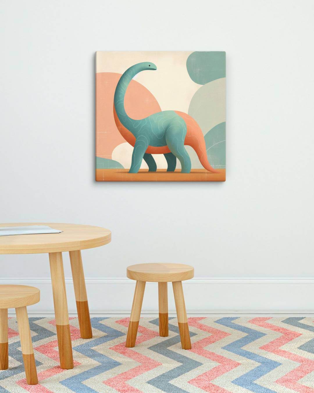 Wondershire, Brachiosaurus Canvas Print – Modern Pastel, Canvas