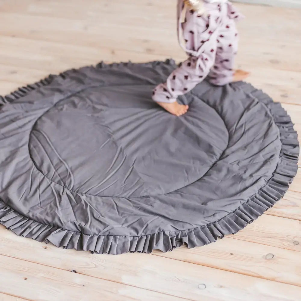 Wondershire, MINICAMP Kids Playmat with Ruffles in Grey, kids playmat,Minicamp,nursery rug,playmat,tummy time