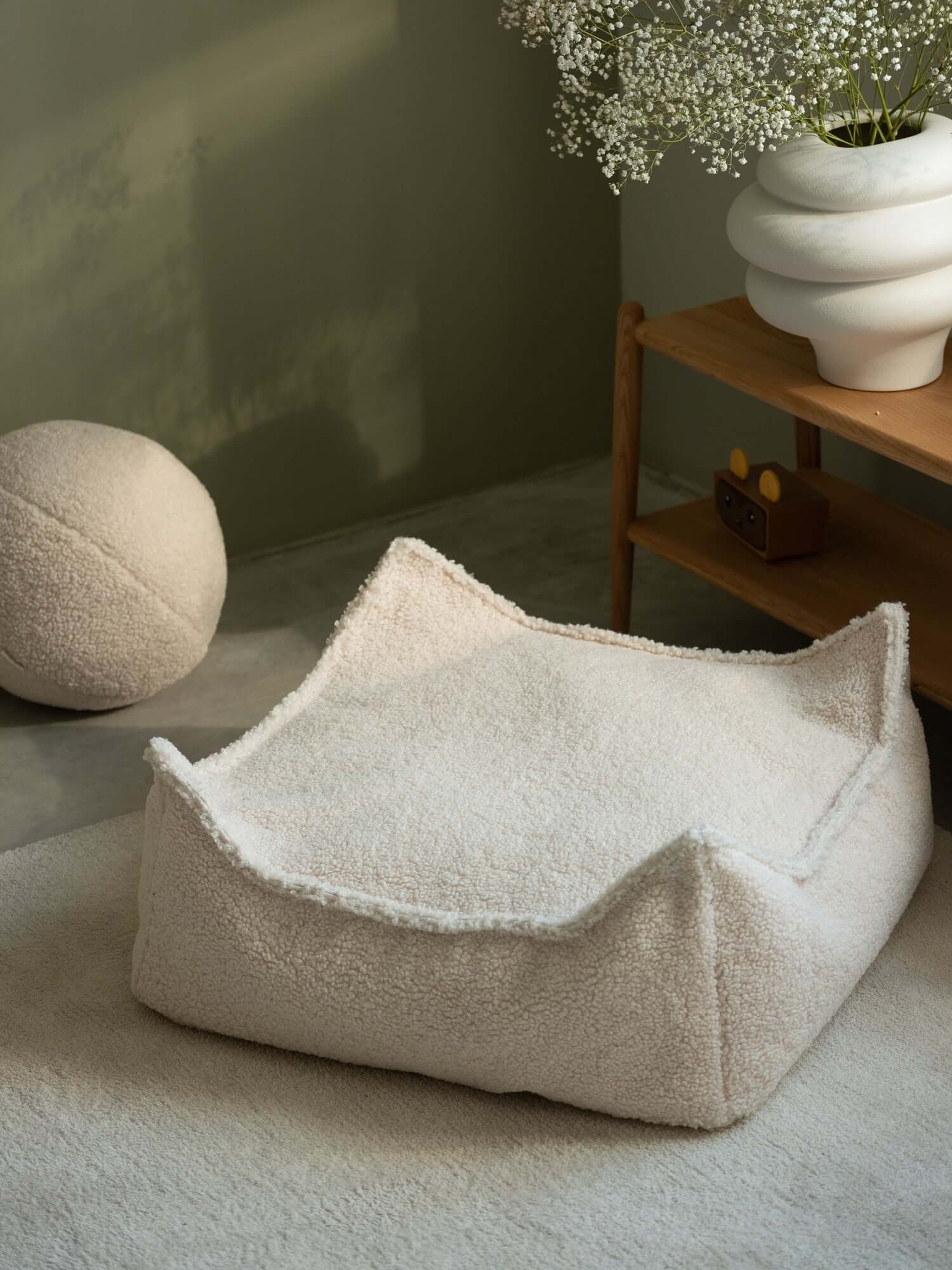 Wondershire, Wigiwama Cream White Square Ottoman, Childrens Room,Kids Decor,Nursery Decor,Square Ottoman,Wigiwama