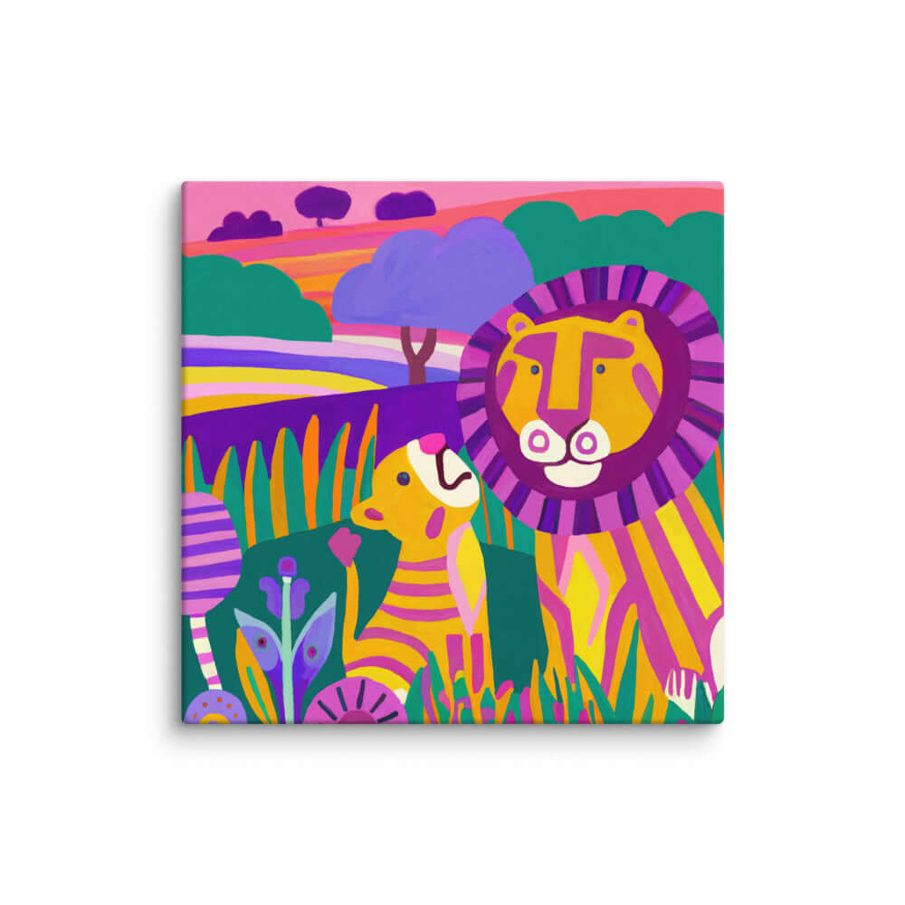 Wondershire, The Very Brave Lion Canvas Print, Adorable Animals,Animal Print,Baby Lion Art,Canvas,Childrens Room,Kids Decor,Lion Canvas Print,Lion Cub,Lion family,Nature Art,Nursery Art,Nursery Decor,Safari Decor,Wildlife Nursery,Wildlife Print